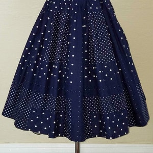 Op Art Opulence - 50s Skirt - Novelty Print Skirt - Petite 50s Skirt - Polka Dot Skirt - Adorable Petite Magic, Sweet Pleats & Dots! - W25"