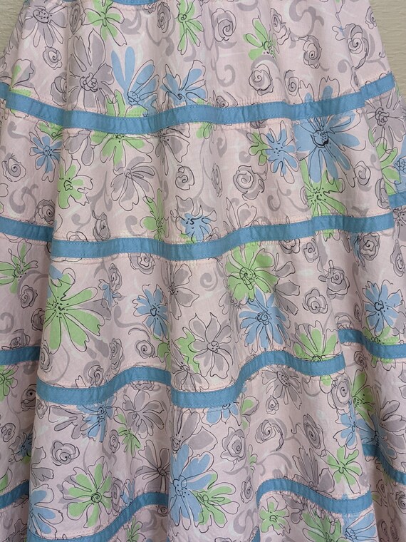 Demure Daisies - Playful 1950s Tiered Circle Skir… - image 6