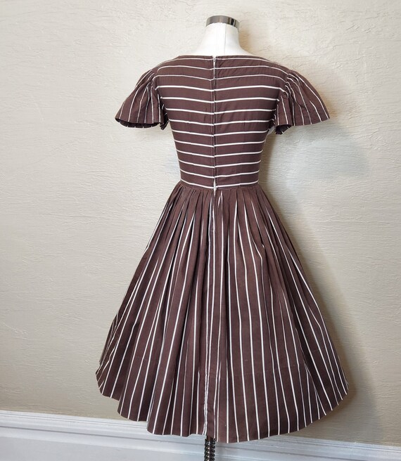 Parallel Lines - Fantastic 1940s 40s Striped Cott… - image 10