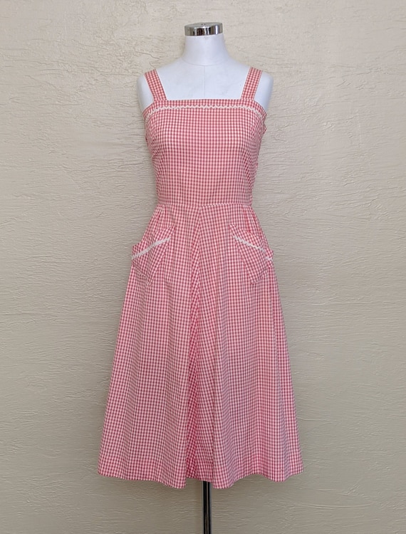 1940s Cotton Sundress - 40s Sundress - 40s Gingham