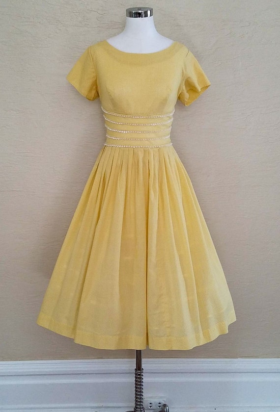 Vintage 50s Dress - Gingham Dress - 50s Swing Dres