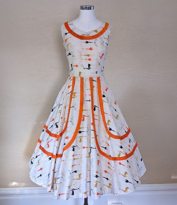 Oh, Deer! Adorable 1950s Novelty Print Sundress w/