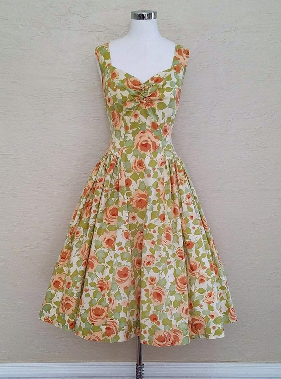 Novelty Print Dress - 50s Dress - 1950s Dress - Sw