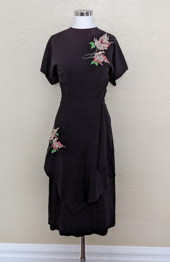 1940s Rayon Dress - 40s Rayon Dress - Volup 40s Pe