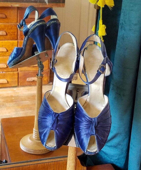 1930s Satin Shoes - 30s Evening Sandals - 1930s Sh