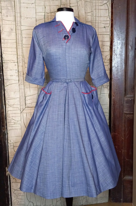Hey Chambray! - Vintage Early 1950s 50s Margo Walt