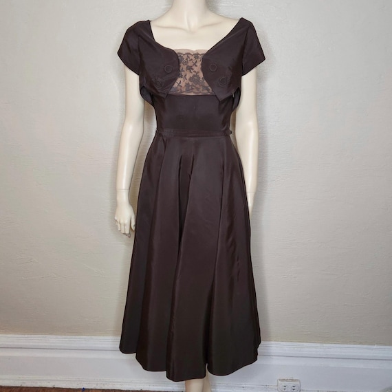 chocolate brown swing dress Chocolate Knit Murphy Swing Midi Dress