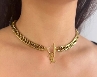 thumbnail image 2 of Child's 13″ Yellow Gold Filled Curb Necklace – 10K GF, Cuban Link Choker Chain 2 of 4