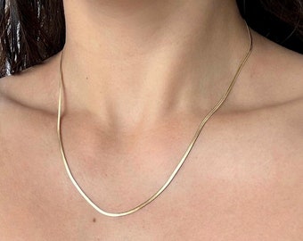 Gold Dainty Snake Chain • Herringbone Necklace • Layering Necklace • Dainty Silver Necklace • Minimalist • Gold Snake Chain • Gifts for Her