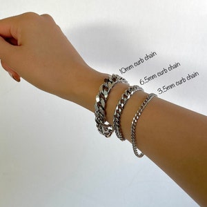 Stainless Steel Bracelets/ Curb Chain, Oval Link, Figaro, Chunky Silver Bracelets/ Gifts for Christmas