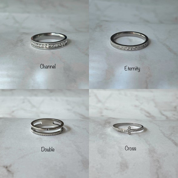 Stackable Stainless Steel Rings Dainty Silver Ring for Women 4pc