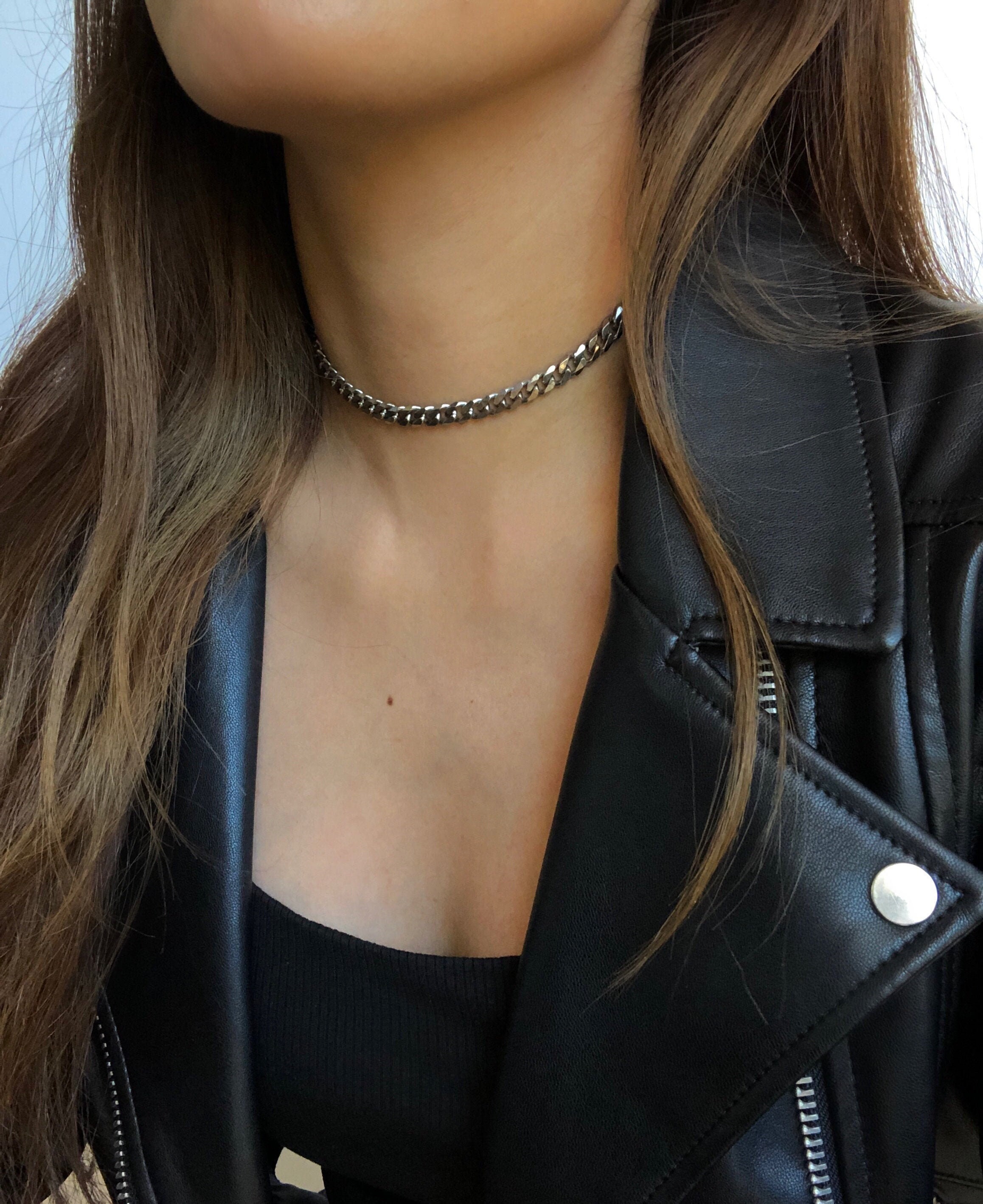 Womens Chain Choker Etsy