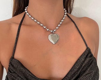 ★VINTAGE HOLLYWOOD★ Petit Heart Ball Chain Necklace MUSINSA | VINTAGE HOLLYWOOD Petit Heart Ball Chain
