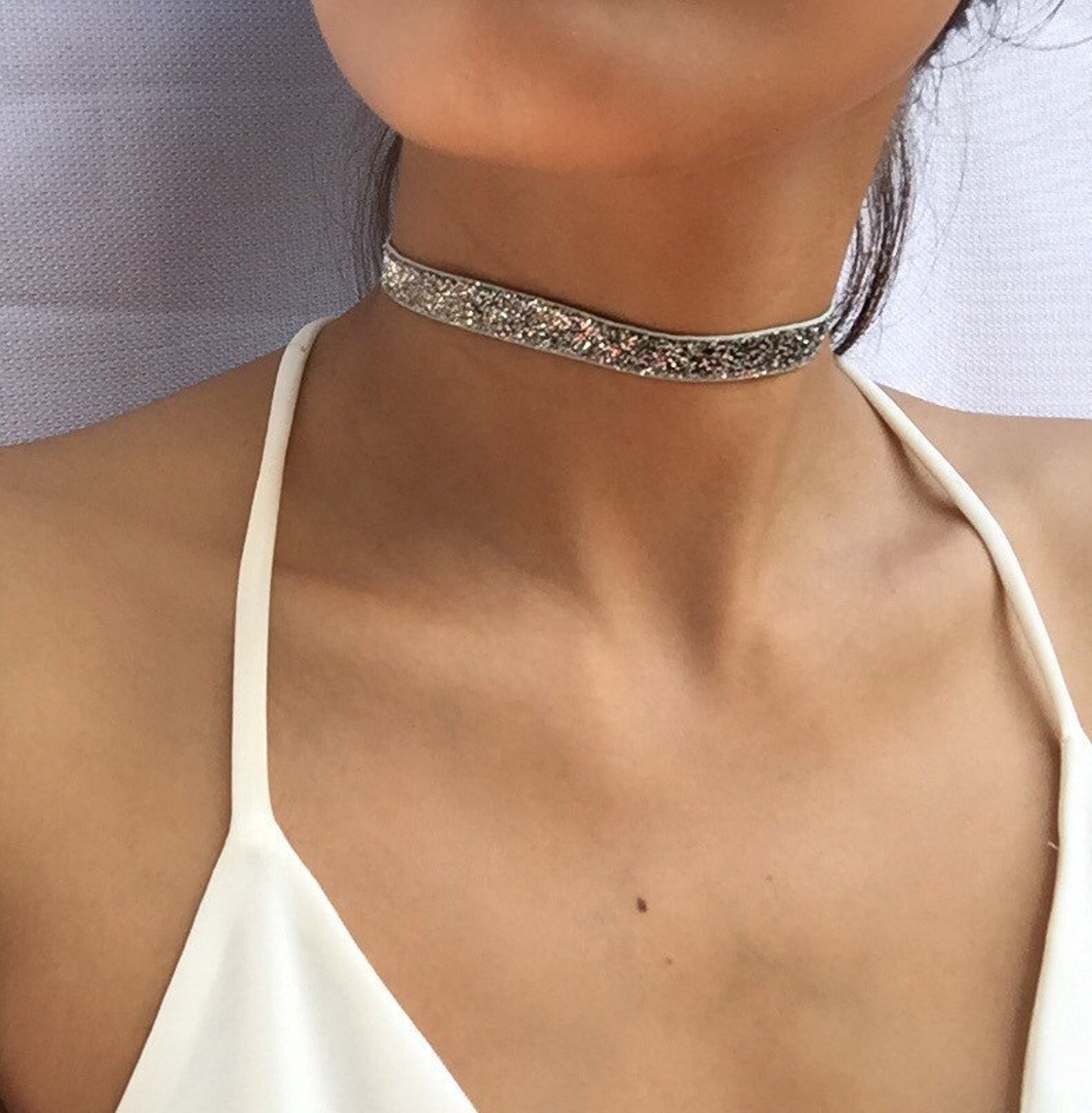 Thin silver choker Clearance