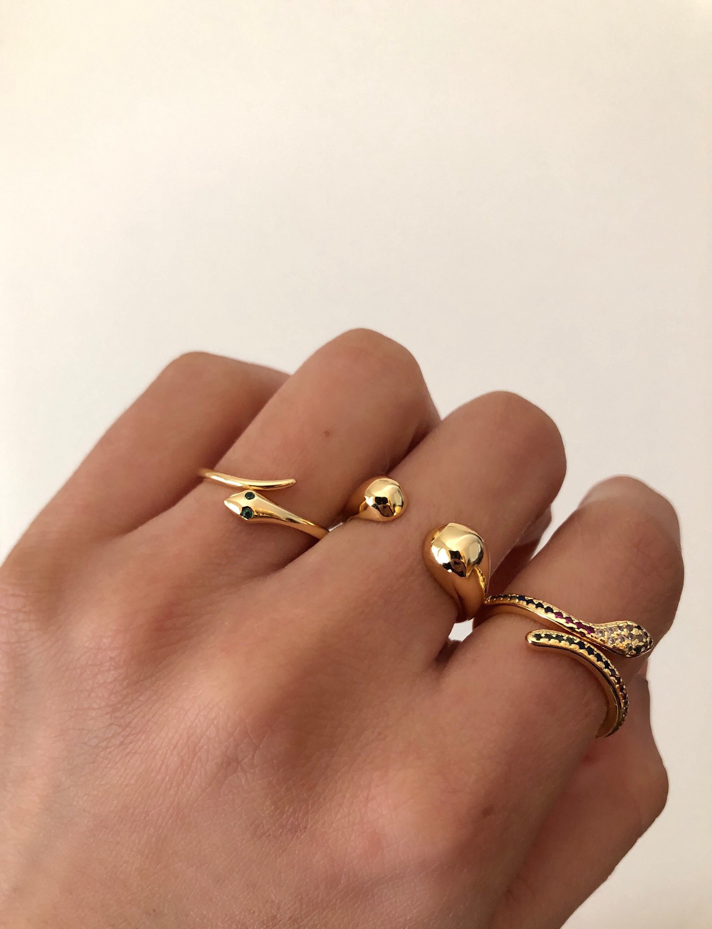 BALL RING / 18K Gold Plated RINGS / Adjustable / Gold Rings / Etsy