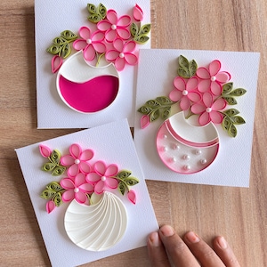 Set di 3 biglietti di auguri natalizi con busta in scatola, biglietti di Natale con quilling per amici, confezione di biglietti vuoti, cancelleria per le feste, biglietti
