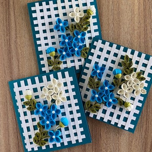 3er Set Quilling-Weihnachtskarten mit verpacktem Umschlag, Quilling-Weihnachtskarten für Freunde, Blankokarten, Weihnachtsbriefpapier, Karten