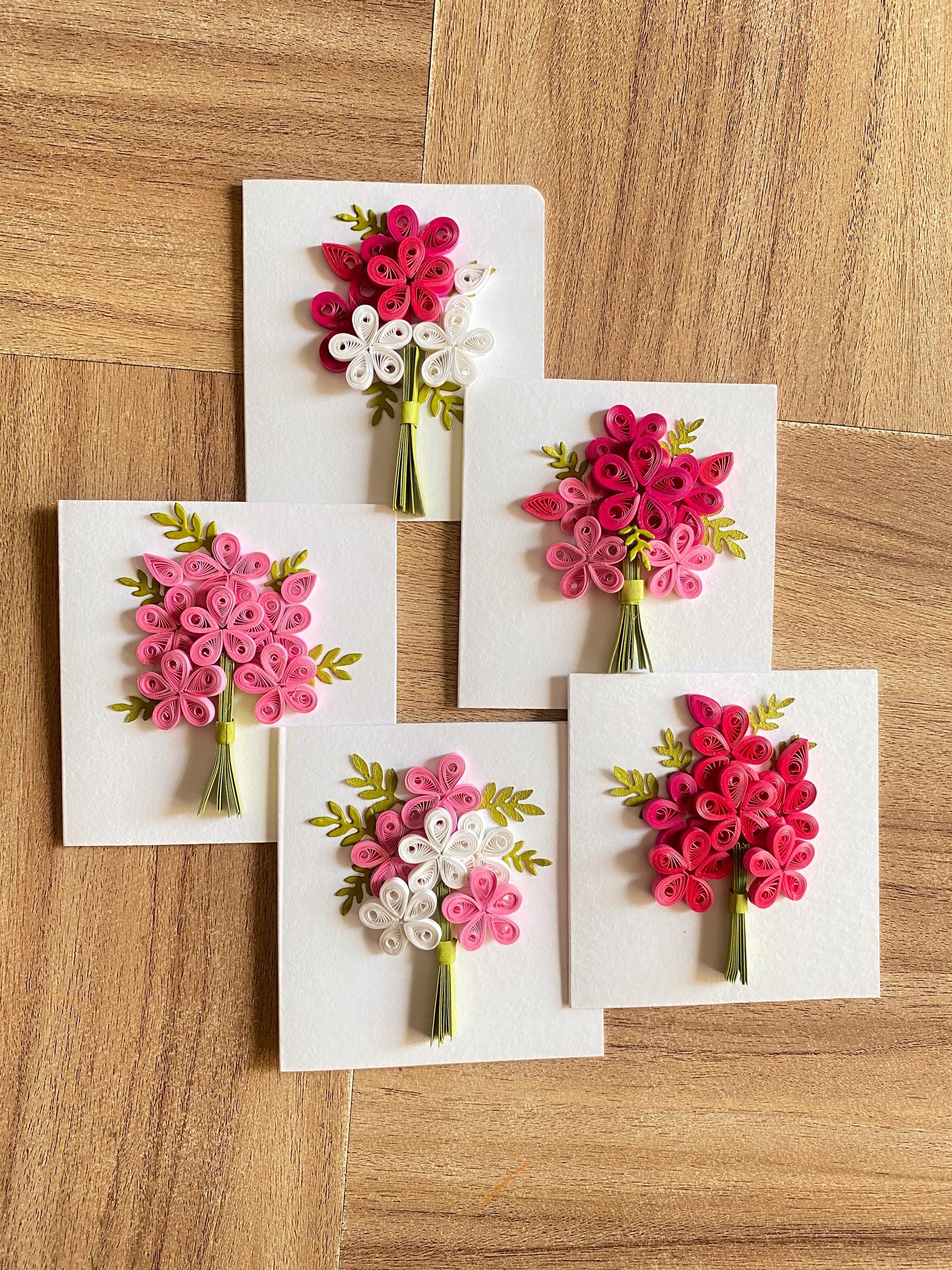 Juego De 10 Tarjetas Florales Hechas A Mano Con Sobres En Caja, Tamaño 3,5 X 3,5 Pulgadas - España
