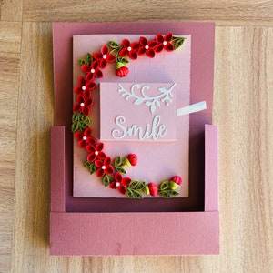 Quilling Blank Blumengrußkarte zum Schreiben von Nachricht, Quilled Geburtstagskarten, Blankokartenpaket, Karten zur Andenken