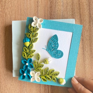 Set of 3 Floral Quilling Card, Christmas Note Card. Blank Notecards, Notecard Pack, Note Card Set, Favor Cards, Thank You Cards,