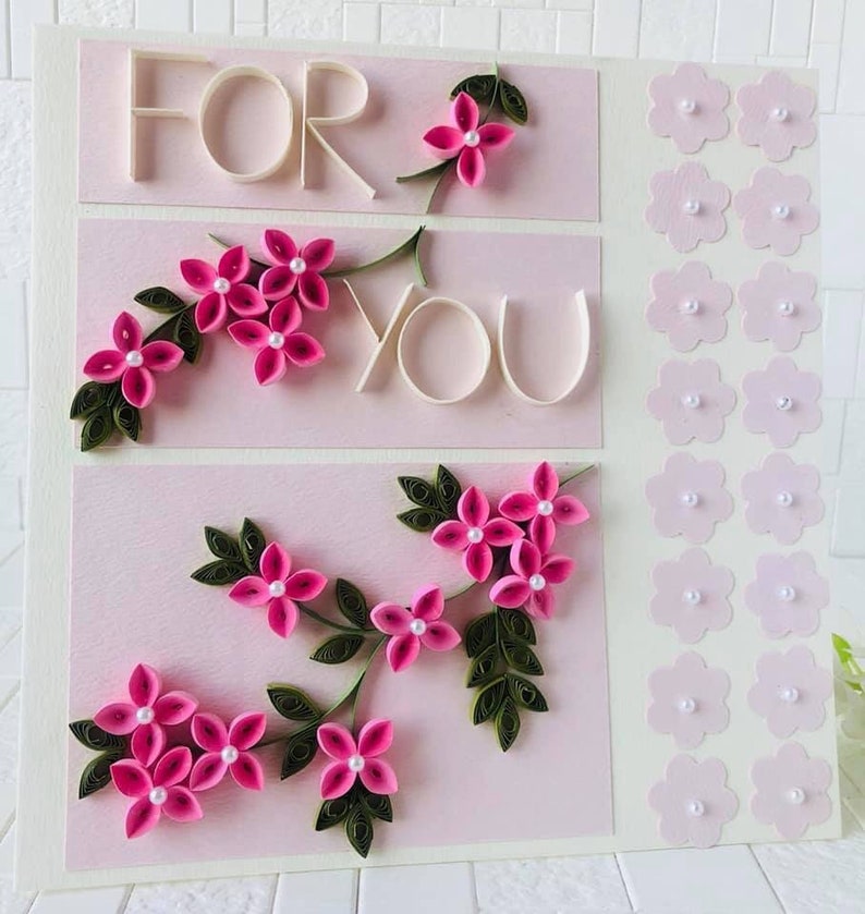 Handmade Quilling Card For For Her,Quilling Valentines Card For Her,Valentines Greeting Card,Quilling Card For Best Friend,Proposal Card
