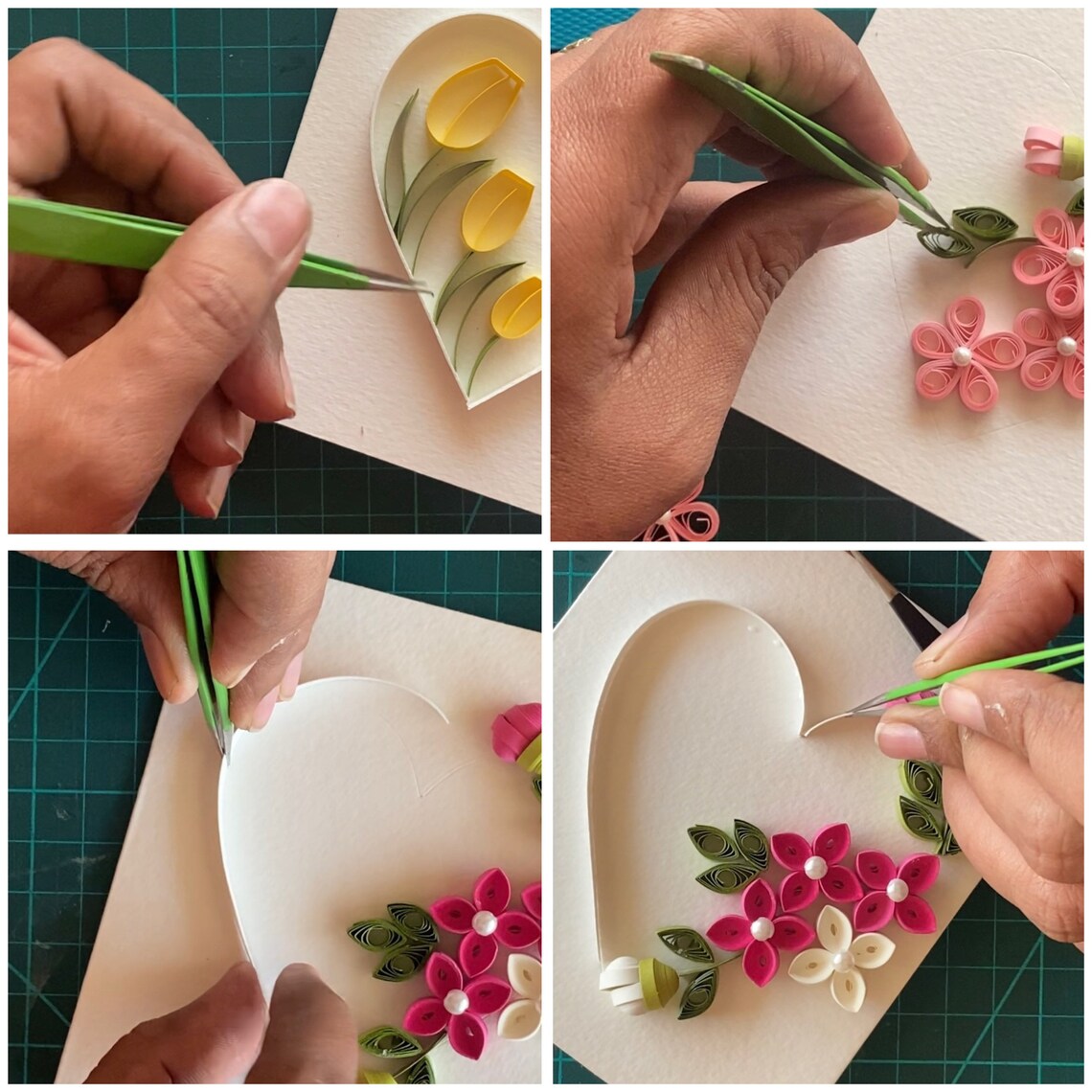Quilling Video Tutorials 1 Floral Hearts Quilling Course Etsy