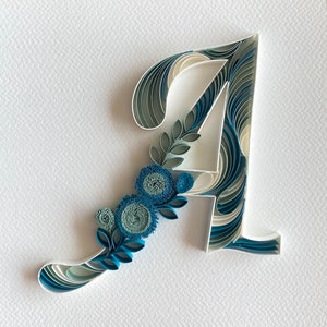 Quilling Grußbild personalisierte monogrammierte Karten, leere Grußkarten, Geburtstagsgrußkarte, Abschlussfeier-Grüße, Glückwunschkarte