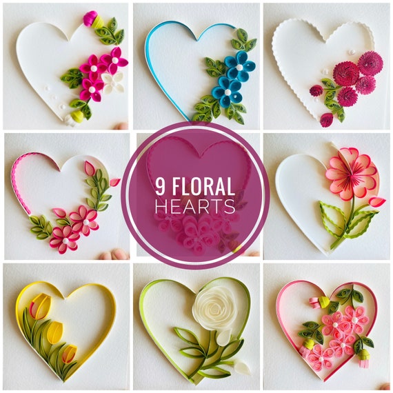 Quilling Video Tutorials 1 Floral Hearts Quilling Course Etsy
