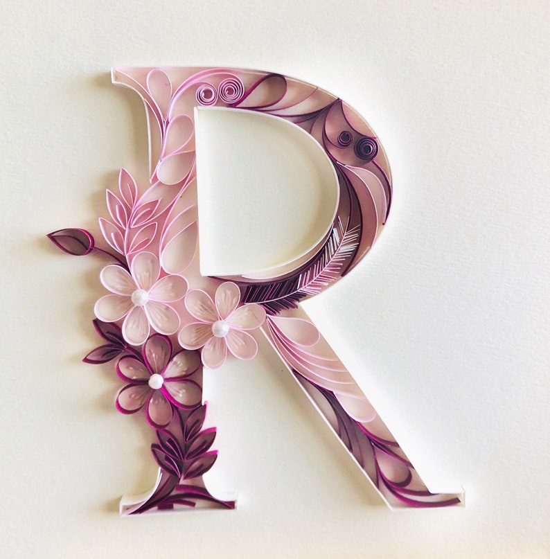 Quilling Initials Quilling Monogram Quilled Letter Monogram Etsy