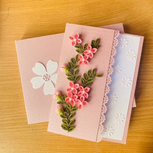 Tarjeta de felicitación floral en blanco con filigrana para escribir mensajes, tarjetas de cumpleaños con filigrana, paquete de tarjetas en blanco, tarjetas para recuerdo