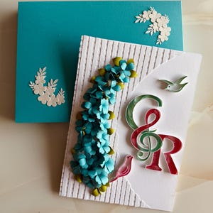 Quilling Greeting Card for Couple, Blank Handmade Card for Wedding , Congratulations Card, Anniversary Greeting Card, Quilled Greeting Card