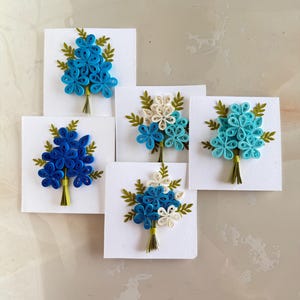 Set di 5 biglietti di auguri natalizi floreali quilled vuoti con buste in scatola, biglietti di auguri per San Valentino, biglietti di congratulazioni, biglietti di ringraziamento