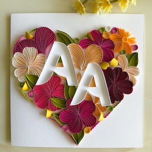Carte de voeux vierge Quilling pour mariage, anniversaire, félicitations, anniversaire avec enveloppes dans une boîte, taille 20 x 20 cm