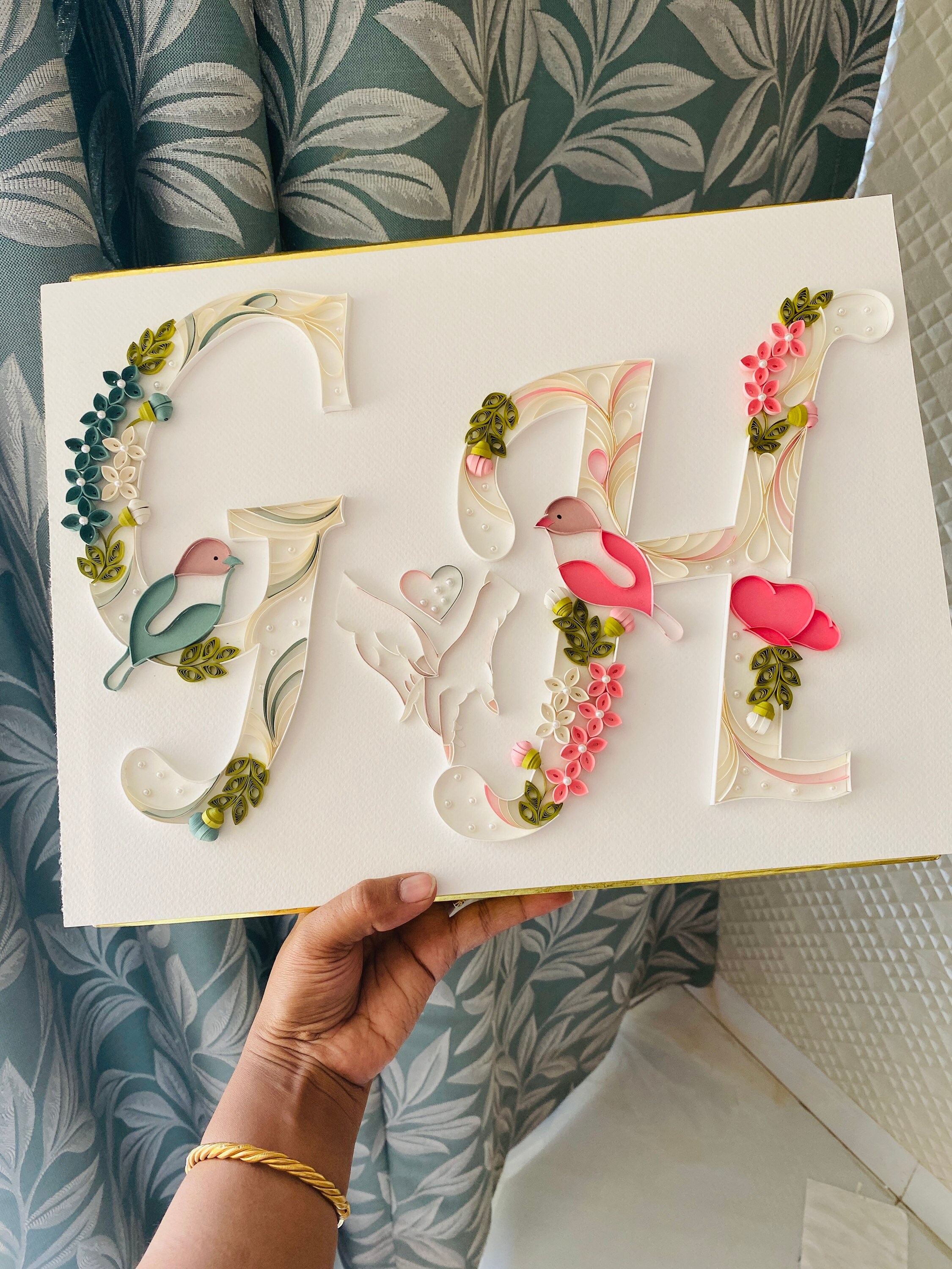 Quilling wedding gift for couple Quilled anniversary gift Etsy