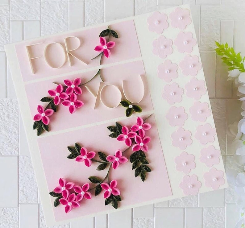 Handmade Quilling Card For For Her,Quilling Valentines Card For Her,Valentines Greeting Card,Quilling Card For Best Friend,Proposal Card