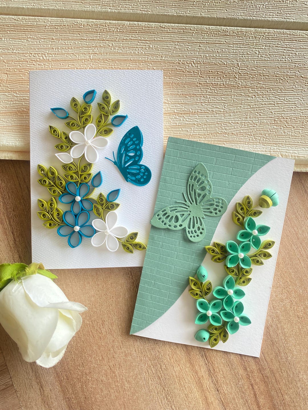 Quilling Floral Card Set: Blank 4x6 Cards With Boxed Envelopes - Etsy ...