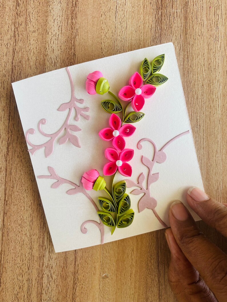 Set of 3 Quilling Blank Card Set With Boxed Envelopes, Handmade