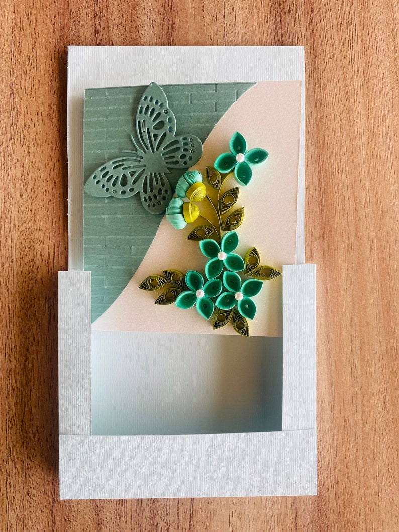 Set of 3 Quilling Blank Card Set With Boxed Envelopes, Handmade