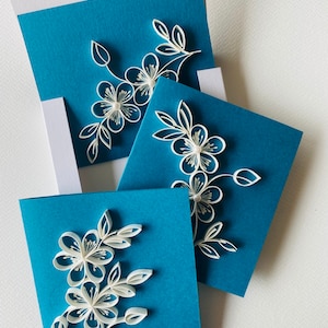 3er Set Quilling-Weihnachtskarten mit verpacktem Umschlag, Quilling-Weihnachtskarten für Freunde, Blankokarten, Weihnachtsbriefpapier, Karten