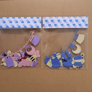 Baby-thema geslepen kit in twee varianten van 15 stuks elk.