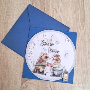 Carte de Noël "qu'il neige"