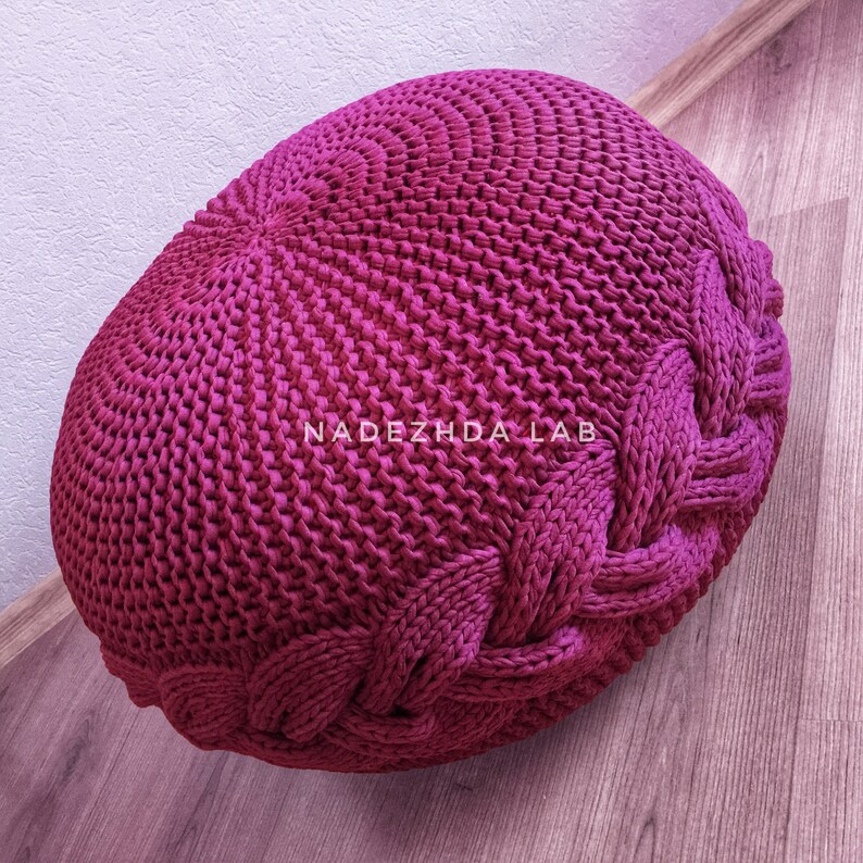 PDF Pattern for Pouf. Ottoman. Knitting Pattern. Knitted Pouf Etsy