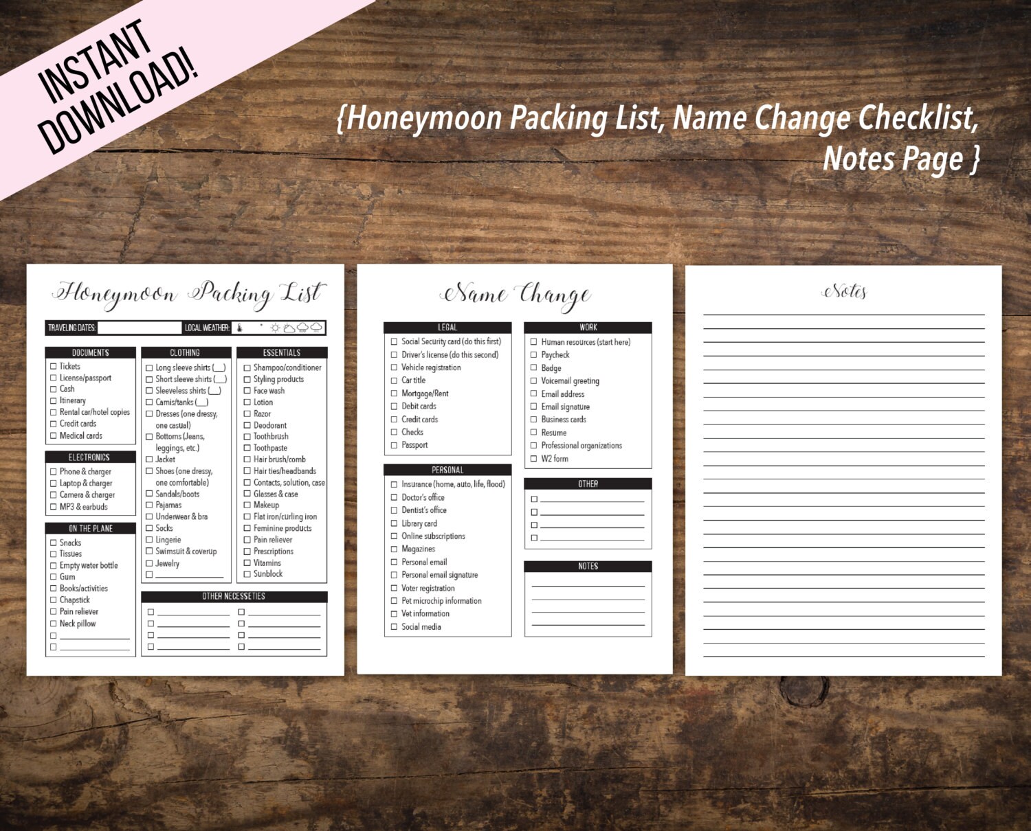 Printable Wedding Planner Customizable Black and White - Etsy