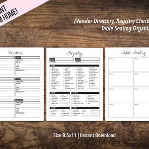 Printable Wedding Planner Customizable Black and White - Etsy