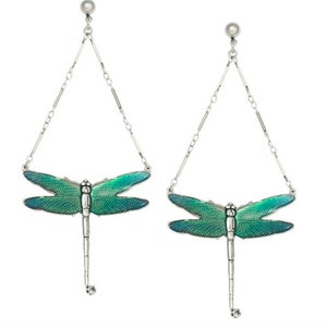 Edie Sedgwick Inspired Dragonfly Dangle Earrings