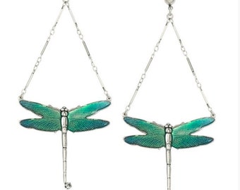 Edie Sedgwick Inspired Dragonfly Dangle Earrings