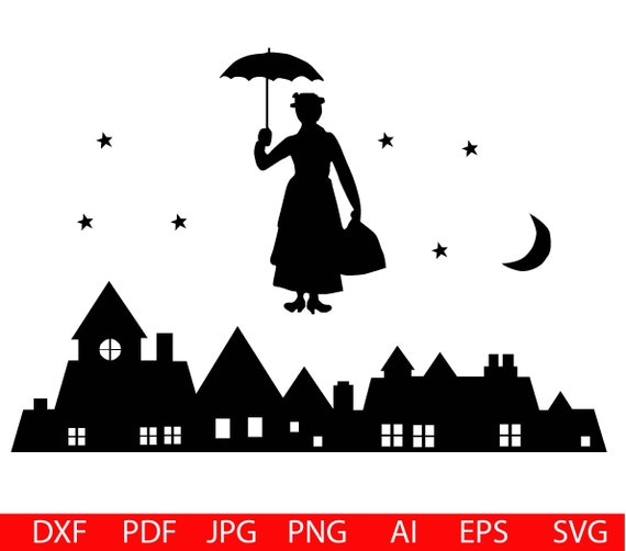 Download Mary Poppins SVG Mary Poppins silhouette Mary Poppins png ...