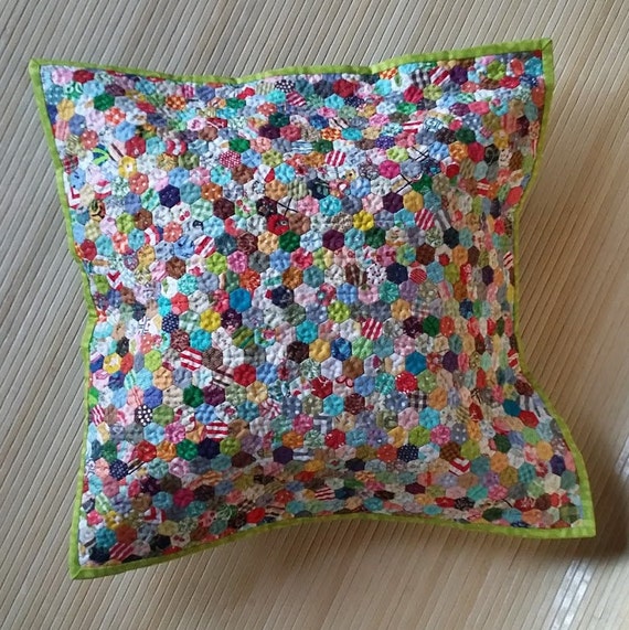 Patchwork Colorful Baby Pillow Hexagon Quilted Pillow Cases Etsy
