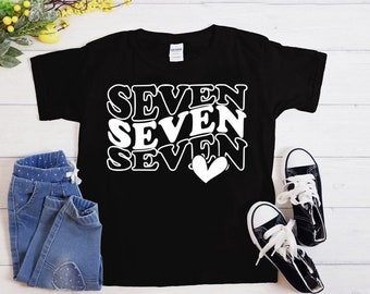 7th Birthday Girl Shirt, Seven birthday celebration shirt