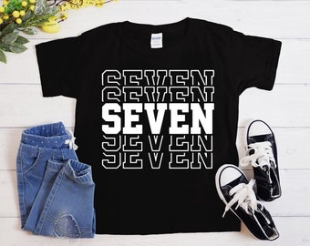 7th Birthday Shirt, Seventh birthday shirt, Unisex Seventh Birthday shirt, 7th birthday Gift, Seven Birthday